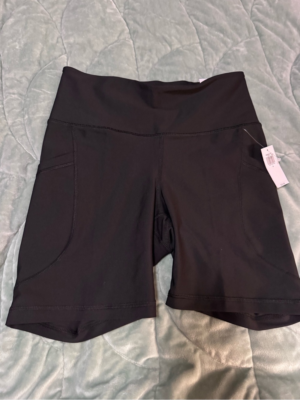 Old Navy PowerSoft Black High-Rise Bike Shorts with Side Pockets
